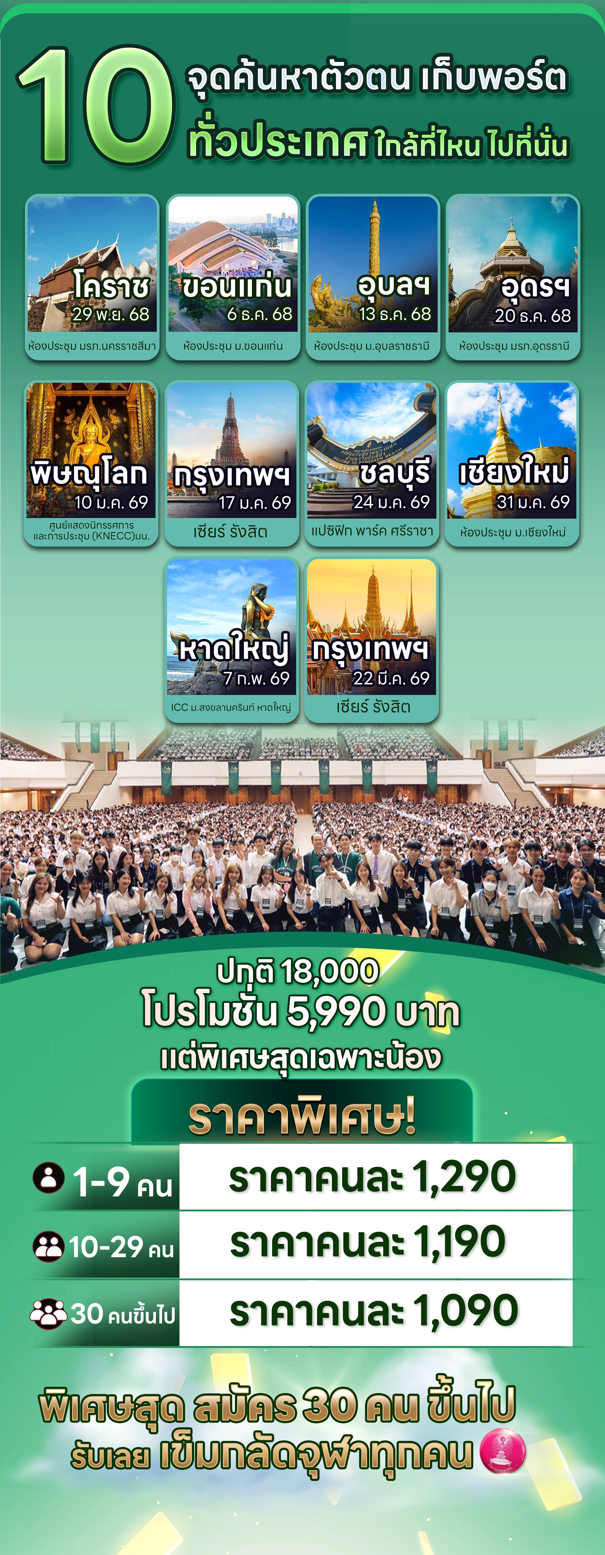 ค้นหาคณะที่ใช่เก็บเกียรติบัตรตรงสาย ทุกคณะ ทุกมหาวิทยาลัย Workshop & Lab กว่า 40 สถานี ลงมือทำจริงทุกคน รับเกียรติบัตร ตรงสายกว่า 30 คณะชั้นนำ การันตีผู้เข้าร่วมกว่า 1 แสนคน ทั่วประเทศ